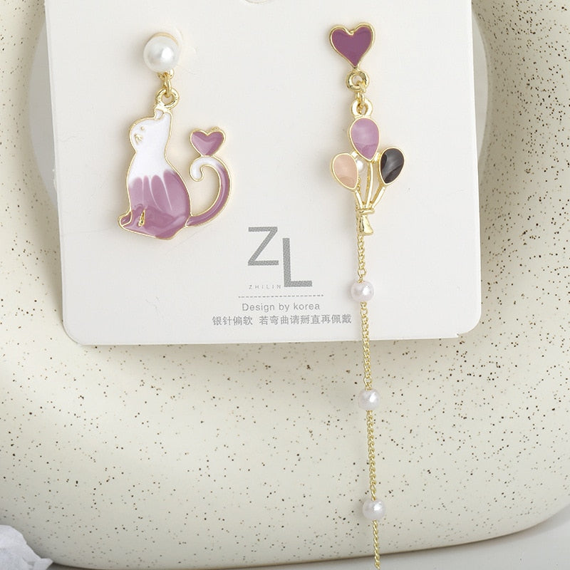 Trendy Korean Asymmetrical Exquisite Elegant Stylish Earring – Earrings Online in Pakistan | Hanaya