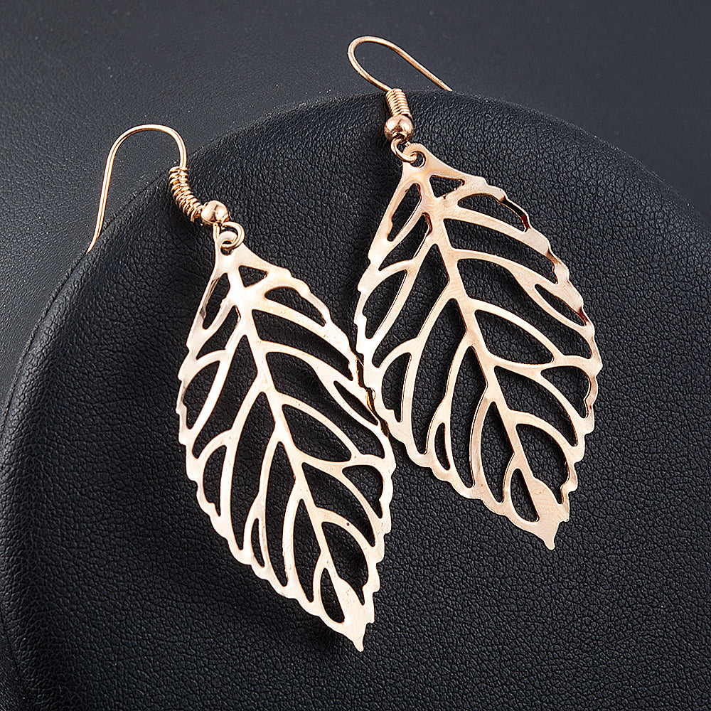 Unique Classy Leaf Light Weight Trendy Fashionable Earrings – Image 4 of 4