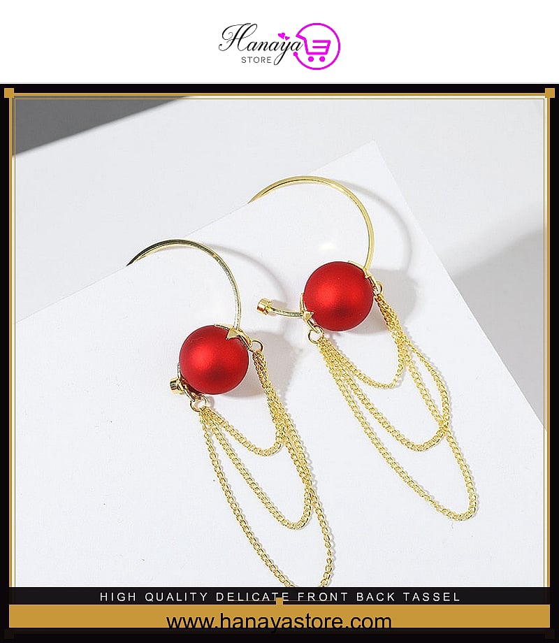 High Quality Delicate Front Back Tassel Trendy Earring For Girls – Earrings Online in Pakistan | Hanaya