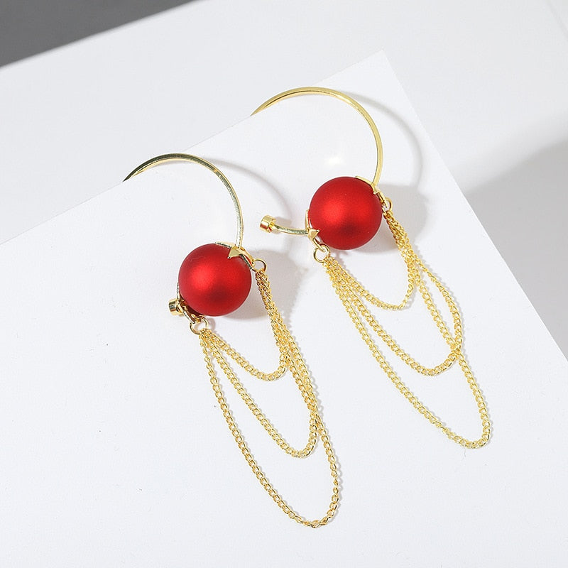 High Quality Delicate Front Back Tassel Trendy Earring For Girls – Earrings Online in Pakistan | Hanaya