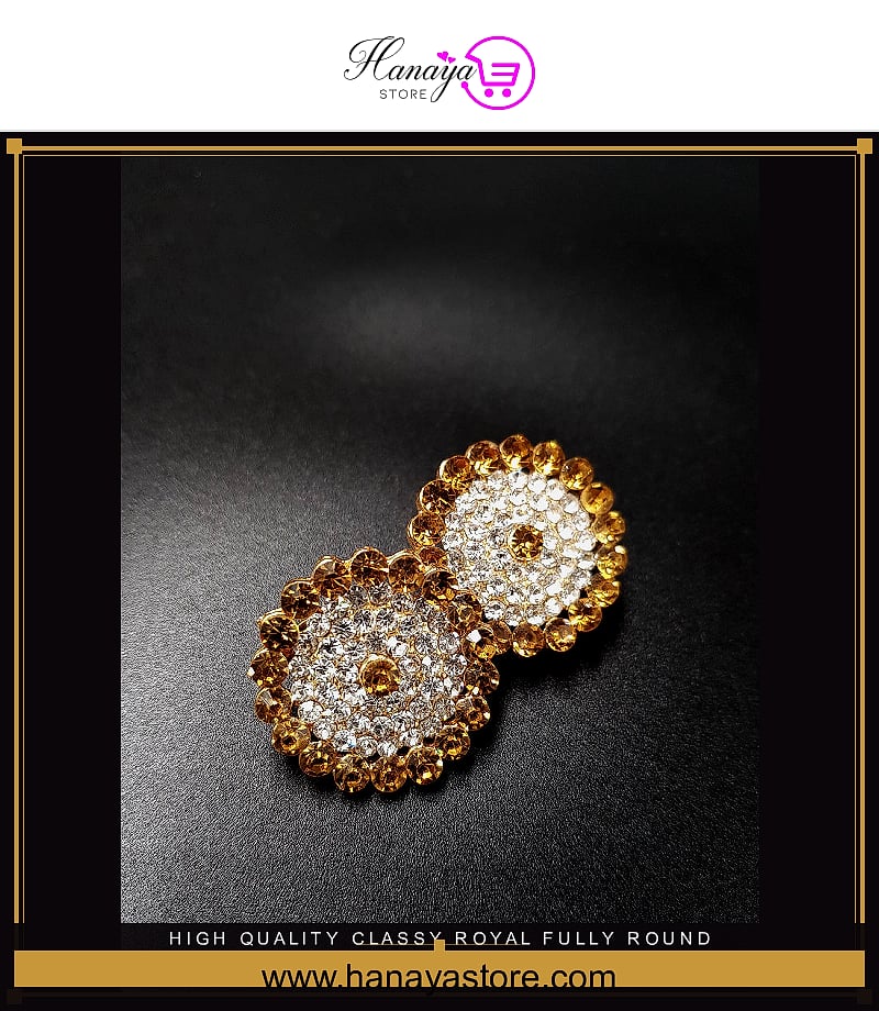 High Quality Classy Royal Fully Round Crystal Trendy Earrings – Earrings Online in Pakistan | Hanaya