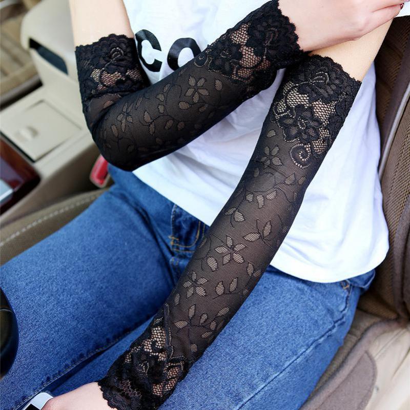 Lace Gloves Sunscreen Long Lace Fingerless Mittens Covered Scar Elastic Sleeve – Close Up – Accessories | Hanaya Pakistan