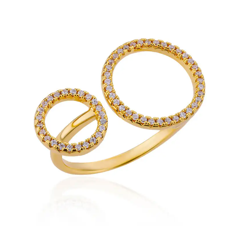 Luxury Adjustable Zircon Open Finger Ring for Women Shiny CZ Geometric Knuckle Jewelry Gift – Accessories Online in Pakist...