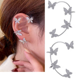 Korean Trendy Crystals CZ Ear Clip Cuff – Elegant, Adjustable, High-Class Style – Close Up – Earrings | Hanaya Pakistan