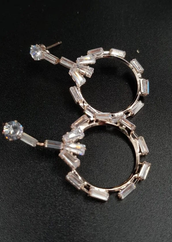 High Quality Cubic Zircon CZ Shinny Royal Party Wedding Classy Trendy Earring – Image 3 of 3