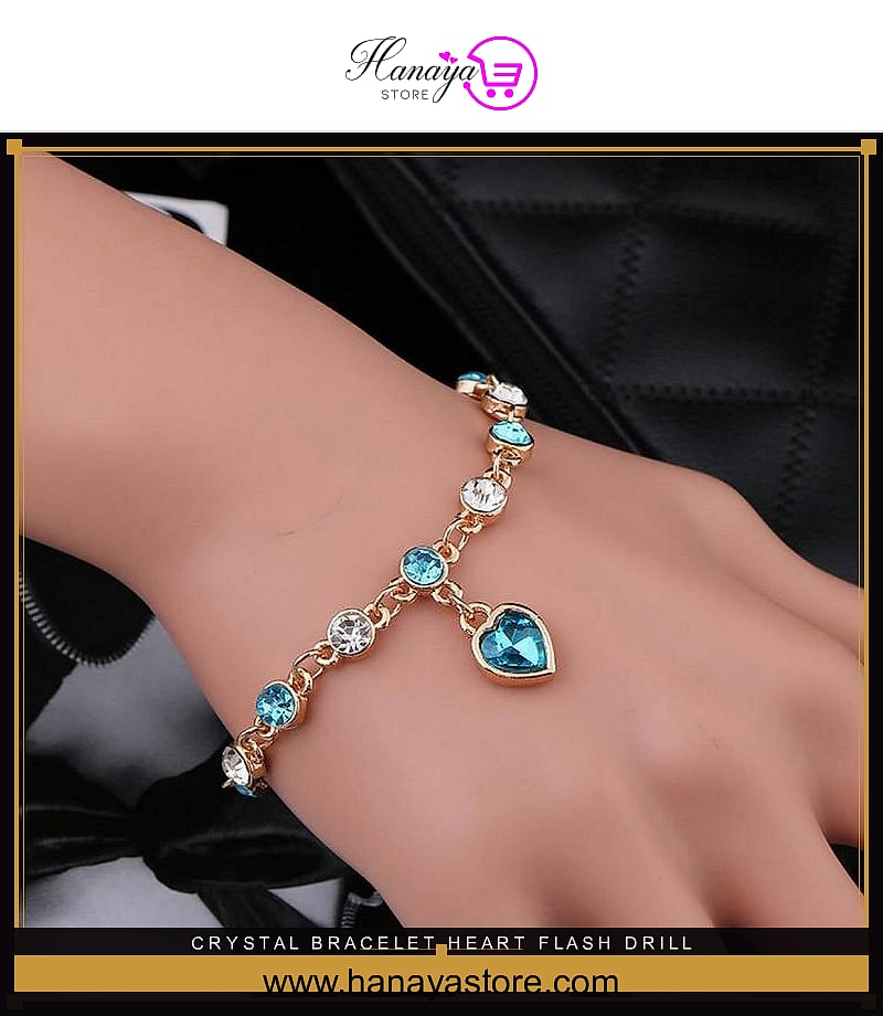 Crystal Bracelet Heart Flash Drill Finger End Alloy – bracelet Online in Pakistan | Hanaya