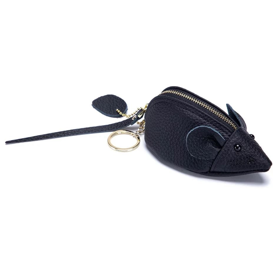 Genuine Leather Mouse Coin Wallet Leather Small Coin Purse Cute Mouse – Handbag Online in Pakistan | Hanaya