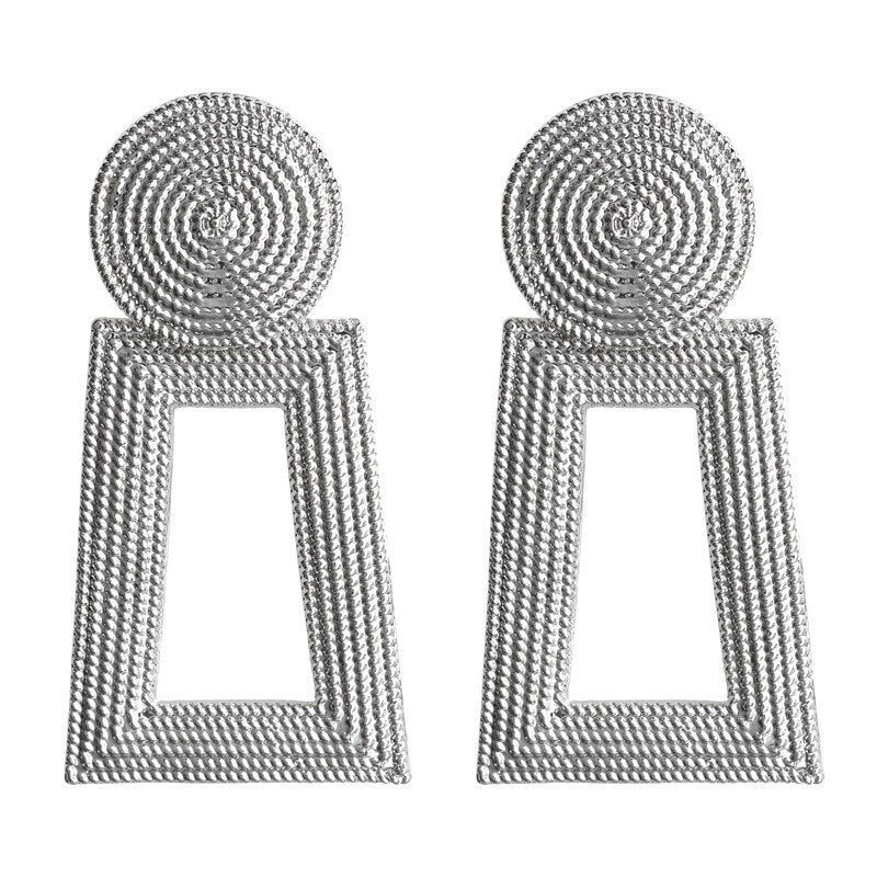 High Quality 5 cm Classy Trapezoid Royal Party Long Trendy Earring – Accessories Online in Pakistan | Hanaya