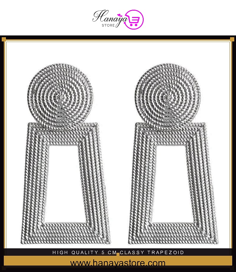High Quality 5 cm Classy Trapezoid Royal Party Long Trendy Earring – Accessories Online in Pakistan | Hanaya