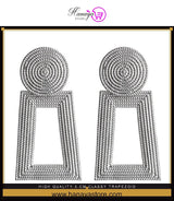 High Quality 5 cm Classy Trapezoid Royal Party Long Trendy Earring – Accessories Online in Pakistan | Hanaya