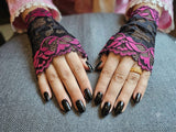 Fishnet Lace Hollow Till Wrist Elasticity Gloves Fashionable Women Gloves (Without Thumb Hole)