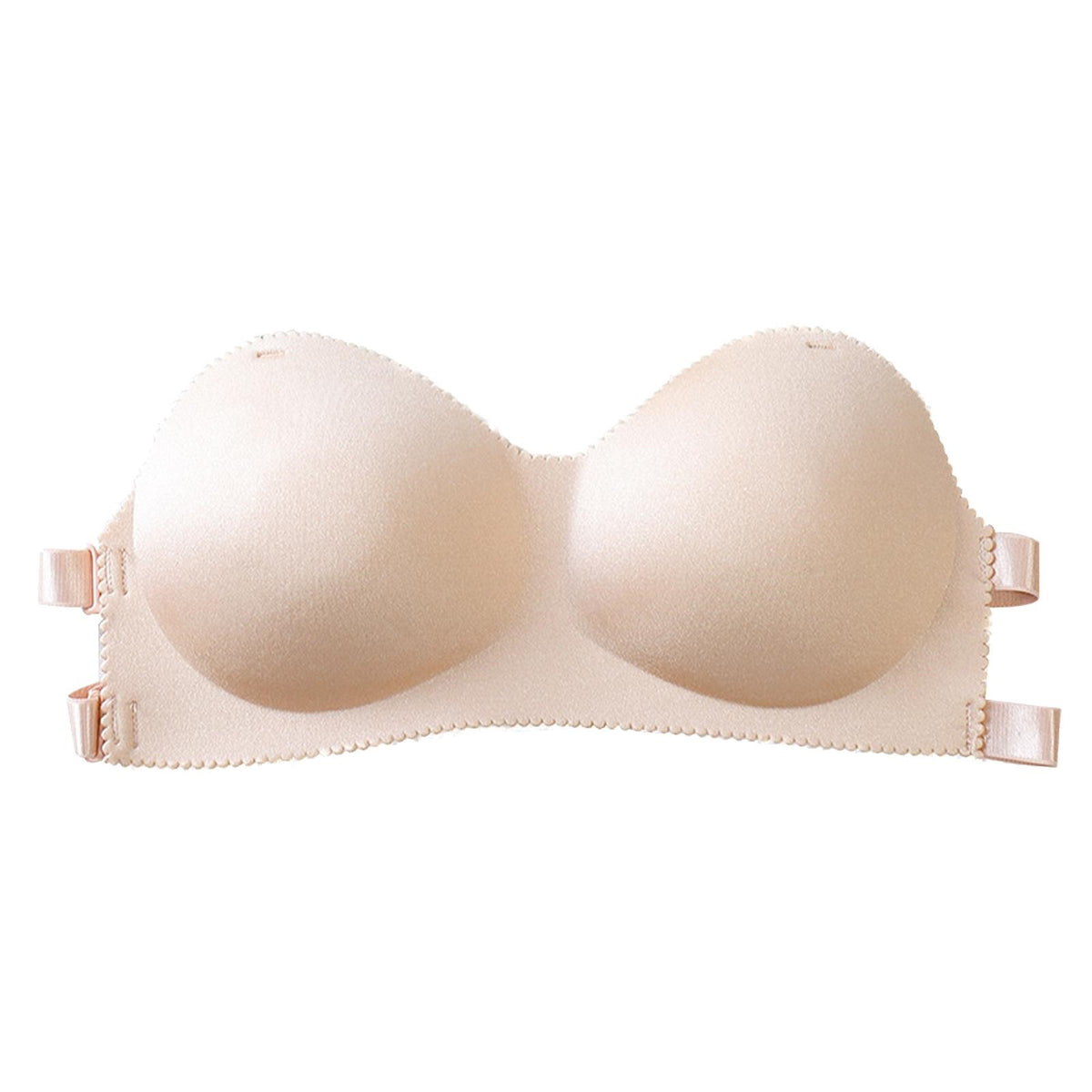 Backless Invisible Strapless Bra Solid One Size Lace Floral Full Cup Strapless Wire Free Wrapped Chest Bra (Size Till: 34-...