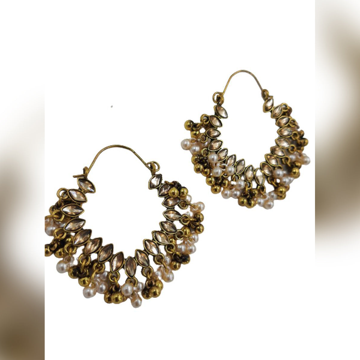 High Quality Vintage Rough Jhumki Elegant Stylish Earring – Close Up – Accessories | Hanaya Pakistan