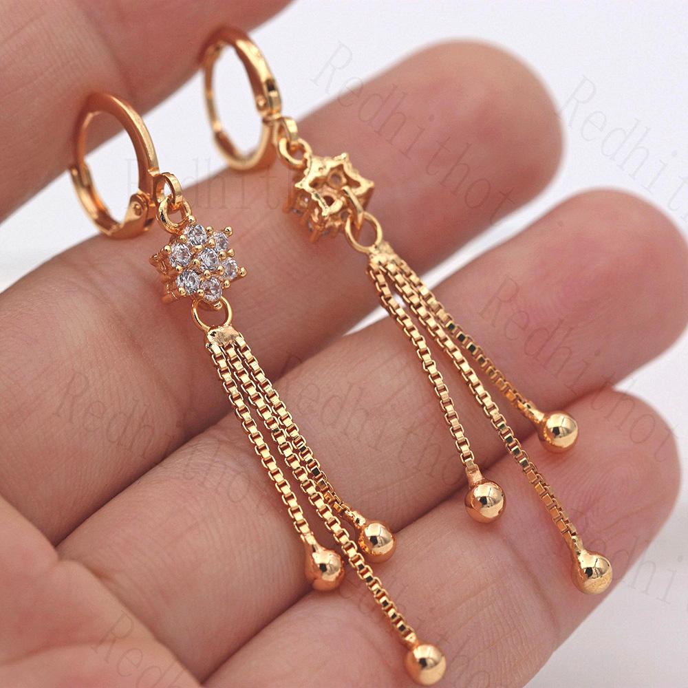 Hanya Collection Elegant Trendy Tassel Crystal Classy Earring – Image 3 of 3