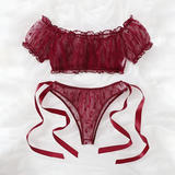 One Size (Fits:30-70 KGS) Premium Sleepwear Bridal Wear Bra Set Lingerie Set Women Underwear Bikini Three-point Set (weight:30-70 KGS) – Image 2 of 2