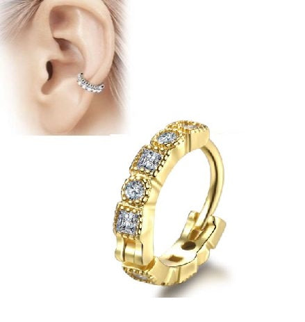 HELIX 1 Piece Cartilage 8MM Long LOBE Helix 0.8MM SNUG Stud Crystal Daith ORBITAL Tragus TRAGUS DAITH Piercing Steel Earri...
