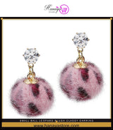 Small Ball Leopard Plush Classy Earring For Girls – Accessories Online in Pakistan | Hanaya