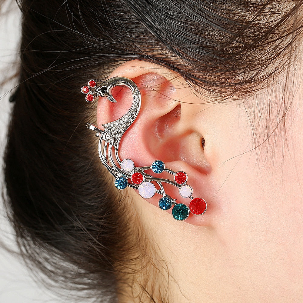Golden Pair Right & Left Trendy Ear Cuff Butterfly Tassel Chain