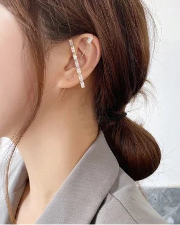 Pair of Needle Ear Wrap Hook Classy Royal Party Trendy Earring – Image 3 of 3