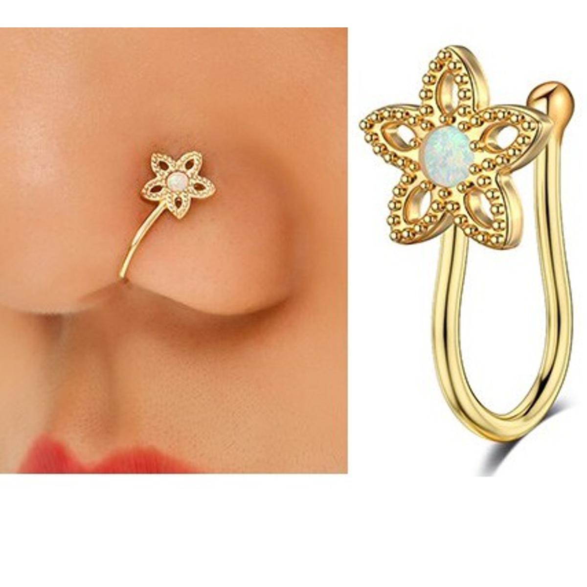 Stylish Heart Non Piercing Clip On Thin Nose Ring Fake Nostril Body Jewelry – Nose Jewelry Online in Pakistan | Hanaya