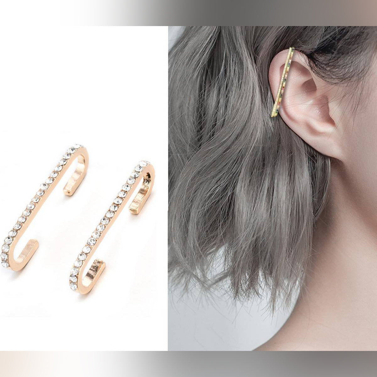 2 Pcs High Quality Korean Tassel Ear Cuff Style – Earrings Online in Pakistan | Hanaya
