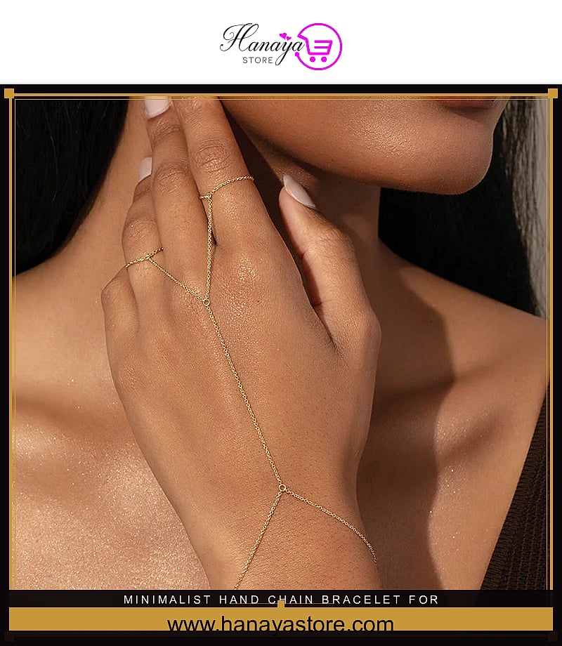 Minimalist Hand Chain Bracelet for Women – Elegant Wedding Jewelry Set – Accessories Online in Pakistan | Hanaya