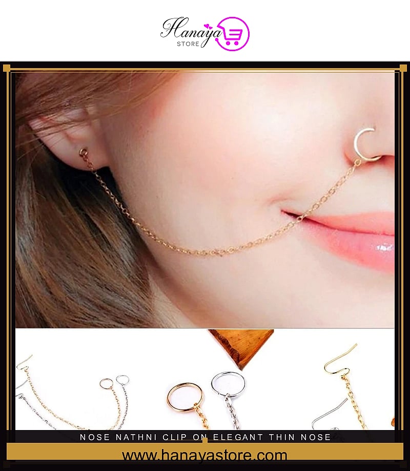 Nose Nathni Clip-On Elegant Thin Nose Pin for Women – Accessories Online in Pakistan | Hanaya