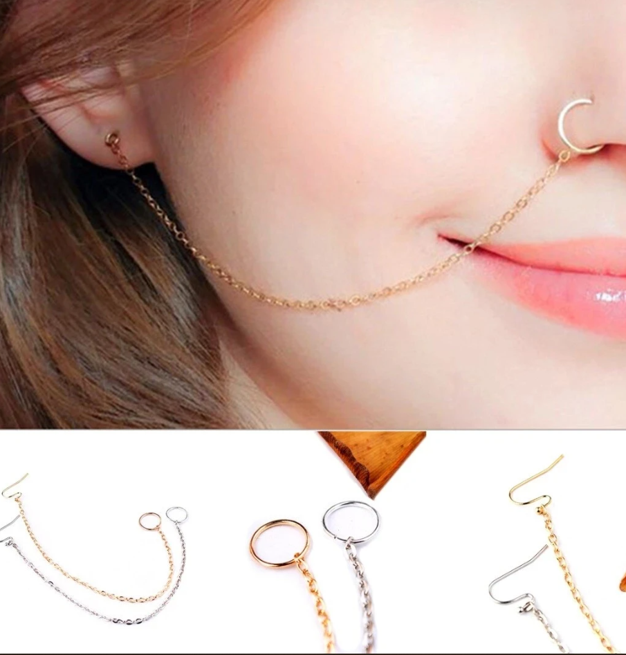 Nose Nathni Clip-On Elegant Thin Nose Pin for Women – Accessories Online in Pakistan | Hanaya