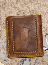 Genuine Leather Wallet for Men | Crazy Horse Pull-Up Cowhide Bifold Wallet with Card Slots & Cash Compartment