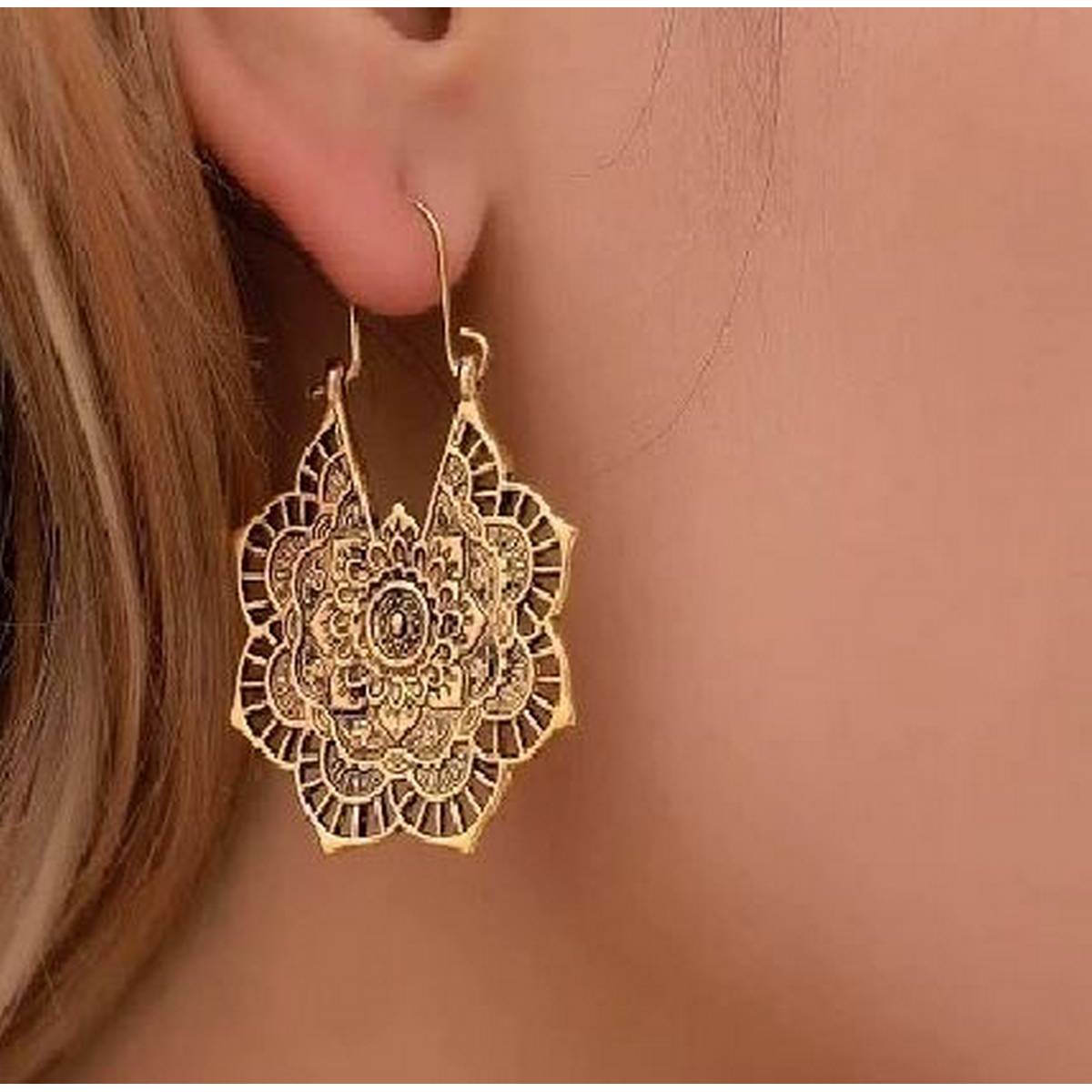 High Quality 3.9 cm Vintage Antique Trendy Fashionable Earring – Earrings Online in Pakistan | Hanaya