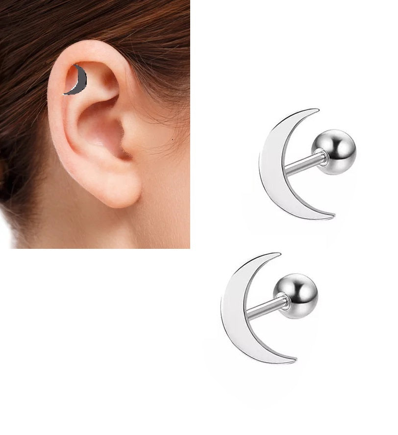 DAITH Piercing 2 HELIX Piece Cartilage TRAGUS Helix Stud Ear Piercing LOBE SNUG Plug ROOK Steel Earring ORBITAL – Close Up...