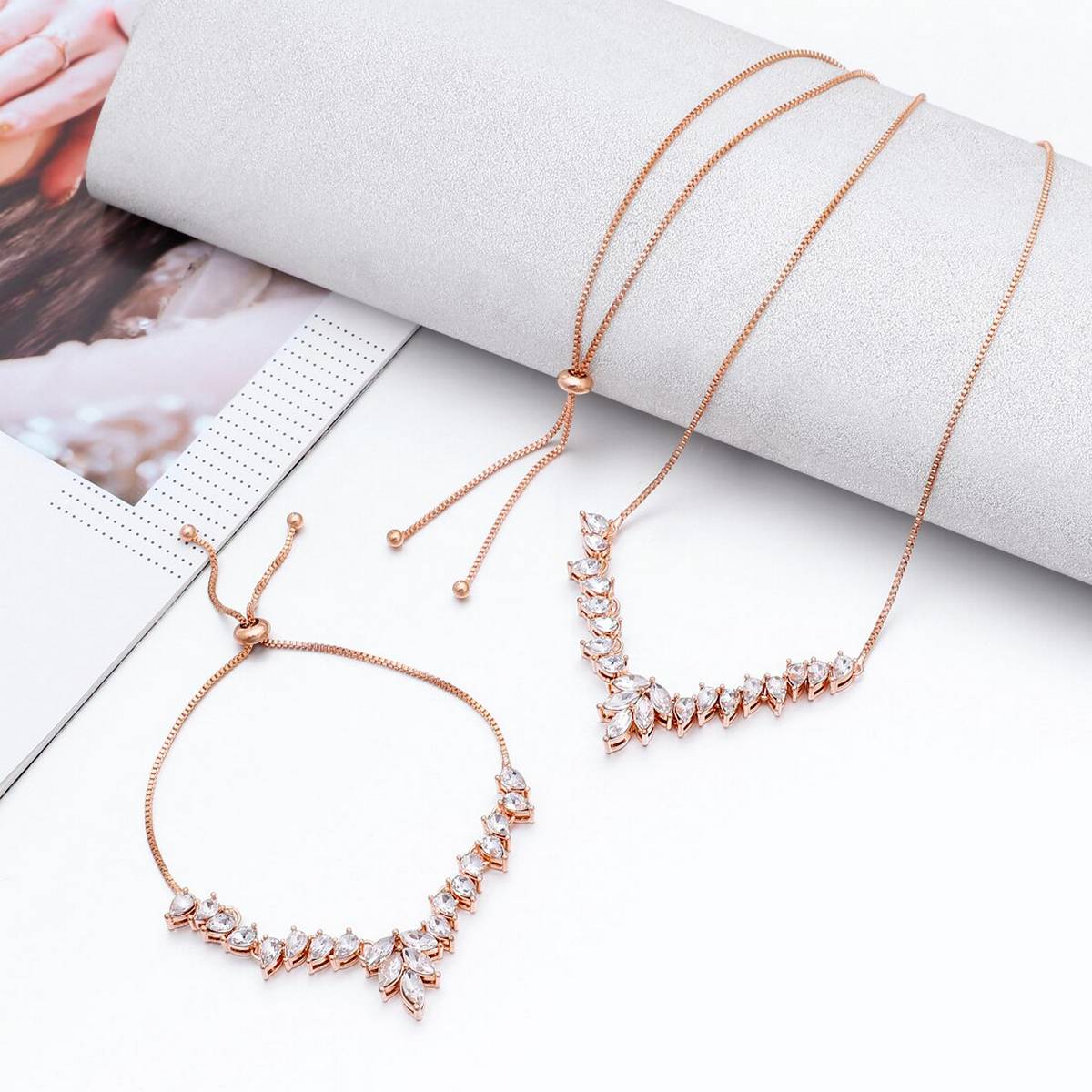 Fashionable Trendy Classy Party Necklace & Bracelet Wedding Jewelry Set For Women – Accessories Online in Pakistan | Hanaya