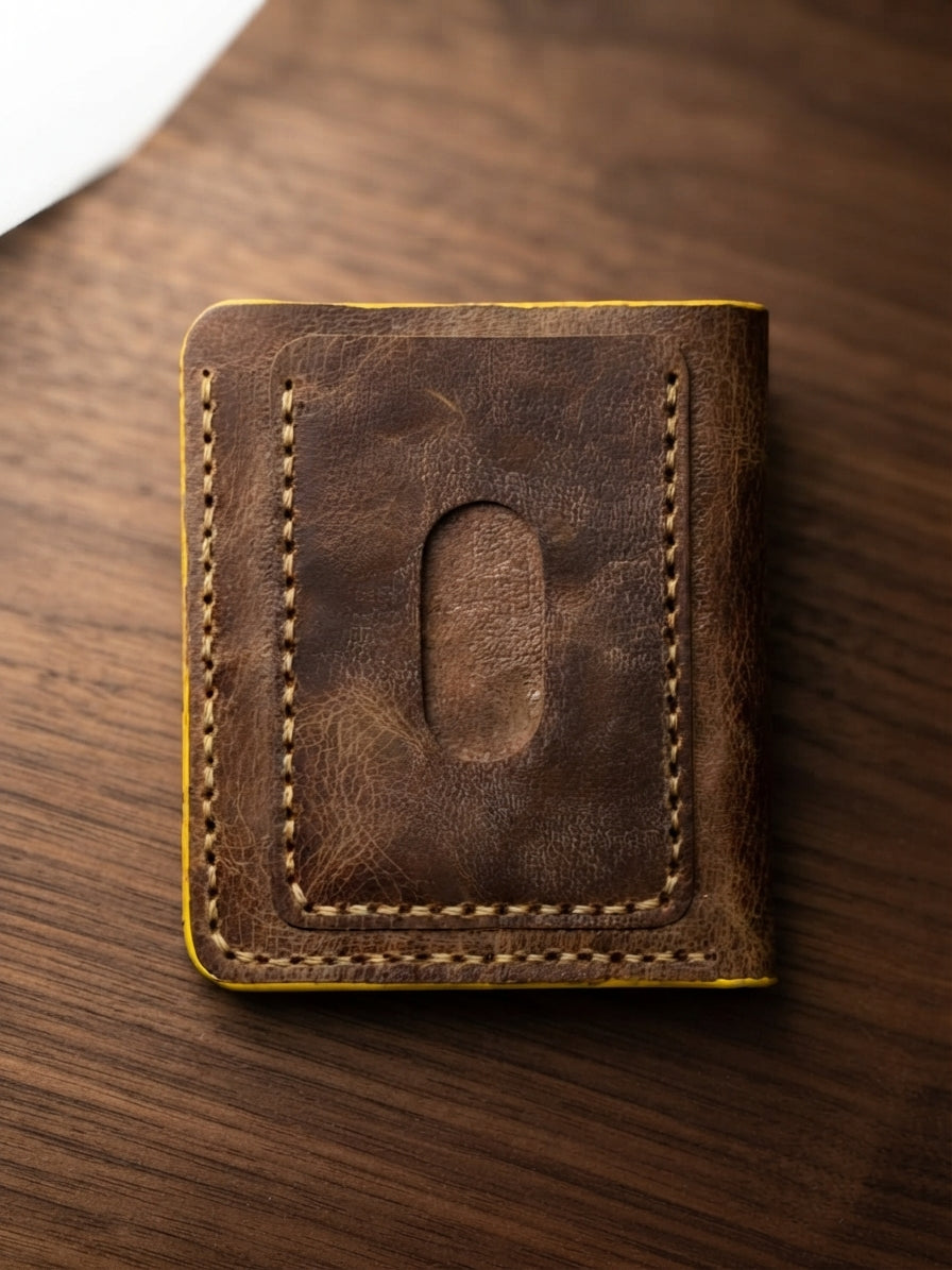 Genuine Leather Wallet for Men | Crazy Horse Pull-Up Cowhide Bifold Wallet with Card Slots & Cash Compartment