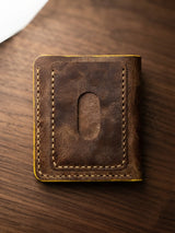 Genuine Leather Wallet for Men | Crazy Horse Pull-Up Cowhide Bifold Wallet with Card Slots & Cash Compartment