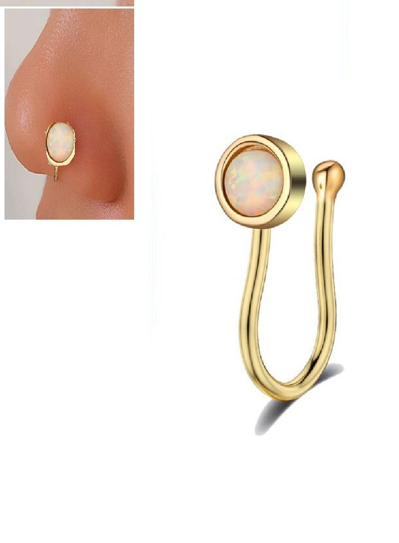 Non Piercing Elegant Adjustable Clip On Nose Pin with Cubic Zirconia Crystal – Nose Jewelry Online in Pakistan | Hanaya