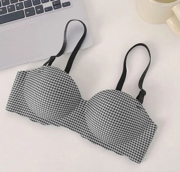 Padded Seamless Wireless Soft Bra Women's Bras Padded Seamless Wireless Soft Palm Pad Design Four Rows Of Three Buckles Br...