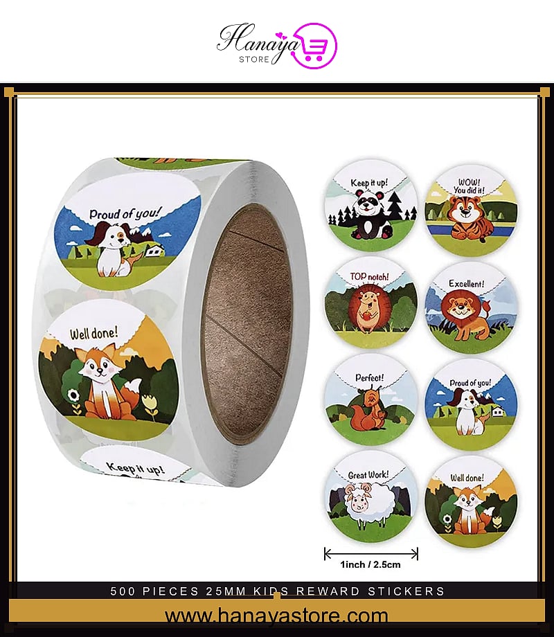 500 Pieces 25mm KIDS REWARD STICKERS Word Motivational Stickers For School Teacher Kids Student Stationery Stickers Kids –...