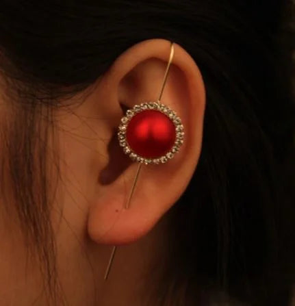 Glamorous Ear Wrap Crystal Hook Classy Royal Party Trendy Earrings – Close Up – Earrings | Hanaya Pakistan