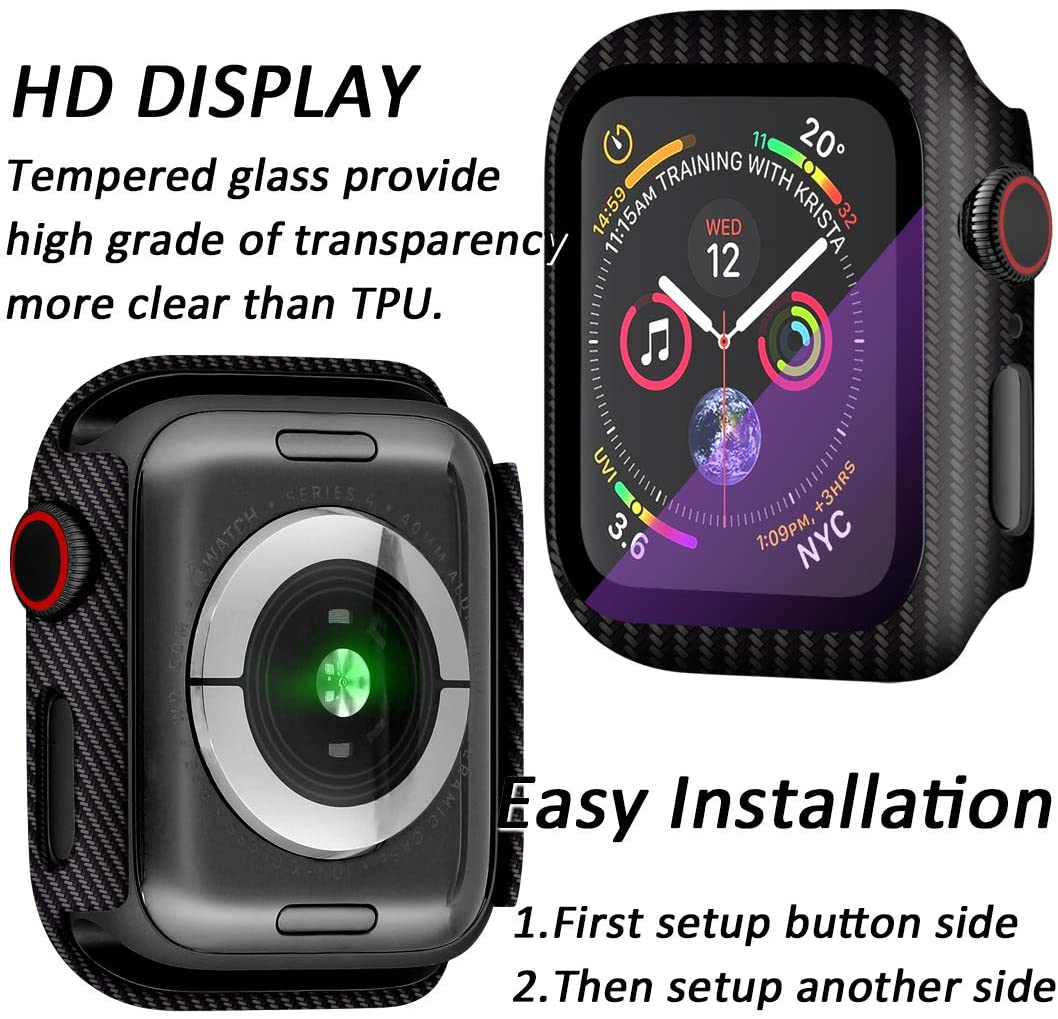High Quality Tempered Glass Full Screen Bumper Case Compatible for APPLE Watch 44mm Series 4 5 – View 8 – Accessories | Ha...