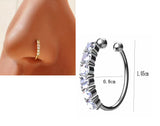 Non Piercing Clip On Thin Nose Pin Elegant Nostril Body Jewelry – Image 3 of 6