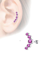1 Piece Cartilage Helix Stud Crystal Tragus Ear Piercing Plug Earring – Image 2 of 6