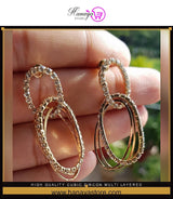 High Quality Cubic Zircon Multi Layered Party Wedding Classy Trendy Earring – Earrings Online in Pakistan | Hanaya