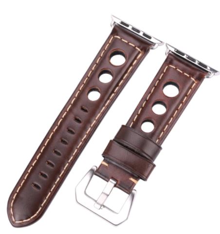 STRAP Premium Quality Leather Vintage Compatible For APPLE strap 42/44mm Series 1/2/3/4/5/6 – Detail View – Accessories fo...