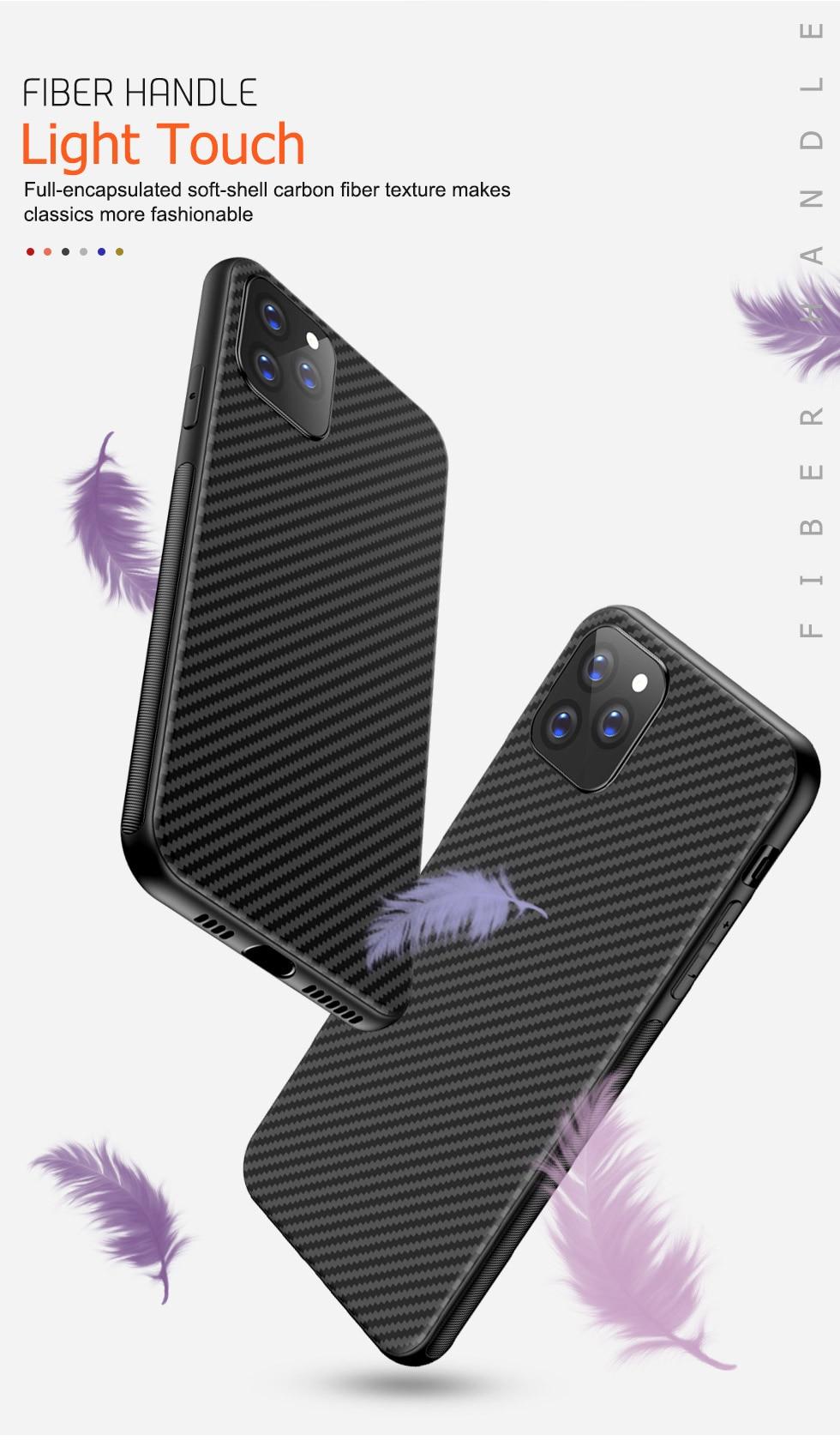 Black Carbon Fiber Shockproof Case Compatible for APPLE IPHONE 11 – Accessories Online in Pakistan | Hanaya