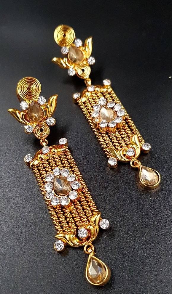 Big Royal Princess Love Trendy Classy Party Wedding Earring For Girls – Detail View – Accessories for Women Pakistan | Hanaya