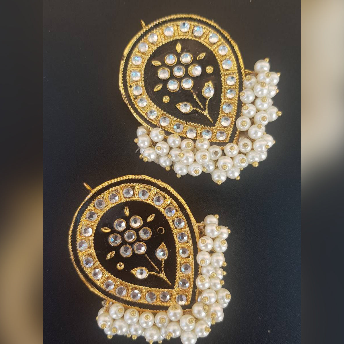 Handmade Antique Vintage Meenakari Big Elegant Earrings – Earrings Online in Pakistan | Hanaya
