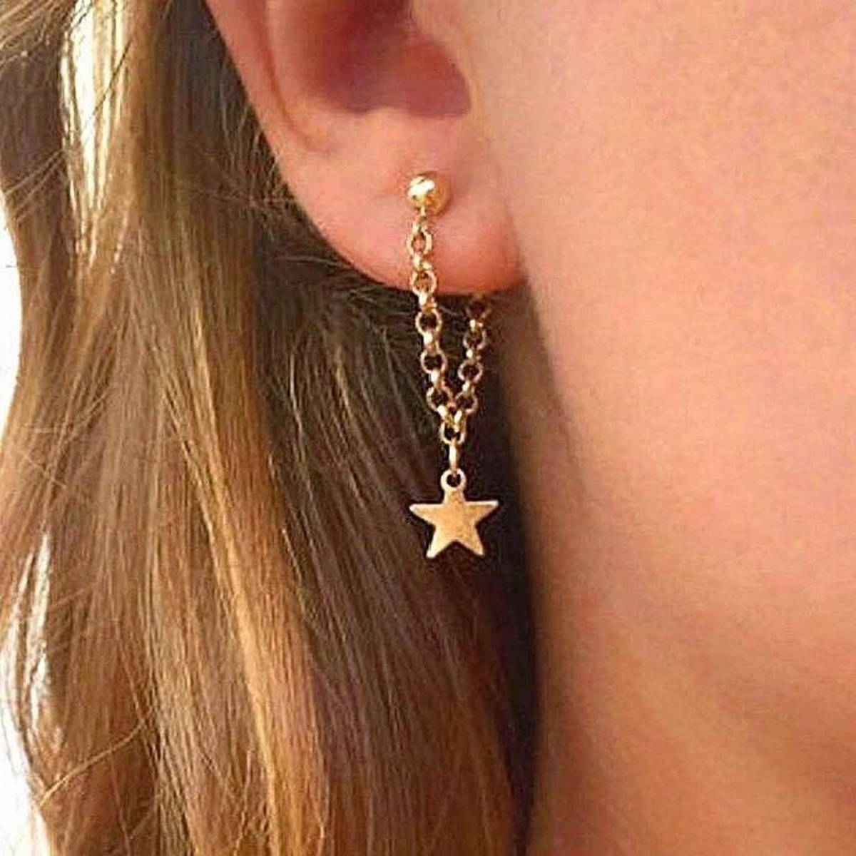 Trendy Classy Fashionable Star Golden Elegant Tassel Earring – Earrings Online in Pakistan | Hanaya