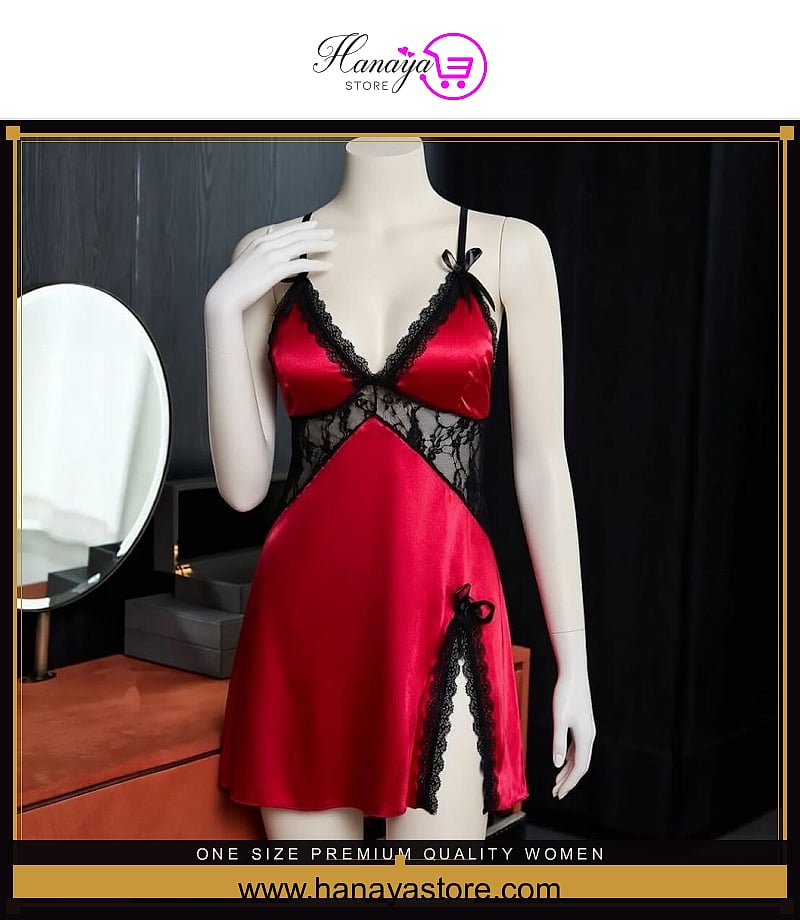 One Size Premium Quality Women Nightdress One Size Lingerie Sleepwear Babydoll Chemise Lace Bralette Comfortable Home Wear...