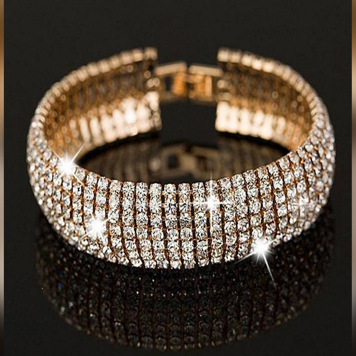 HS Crystal Bracelet Zircon Full Rhinestone - box – bracelet Online in Pakistan | Hanaya