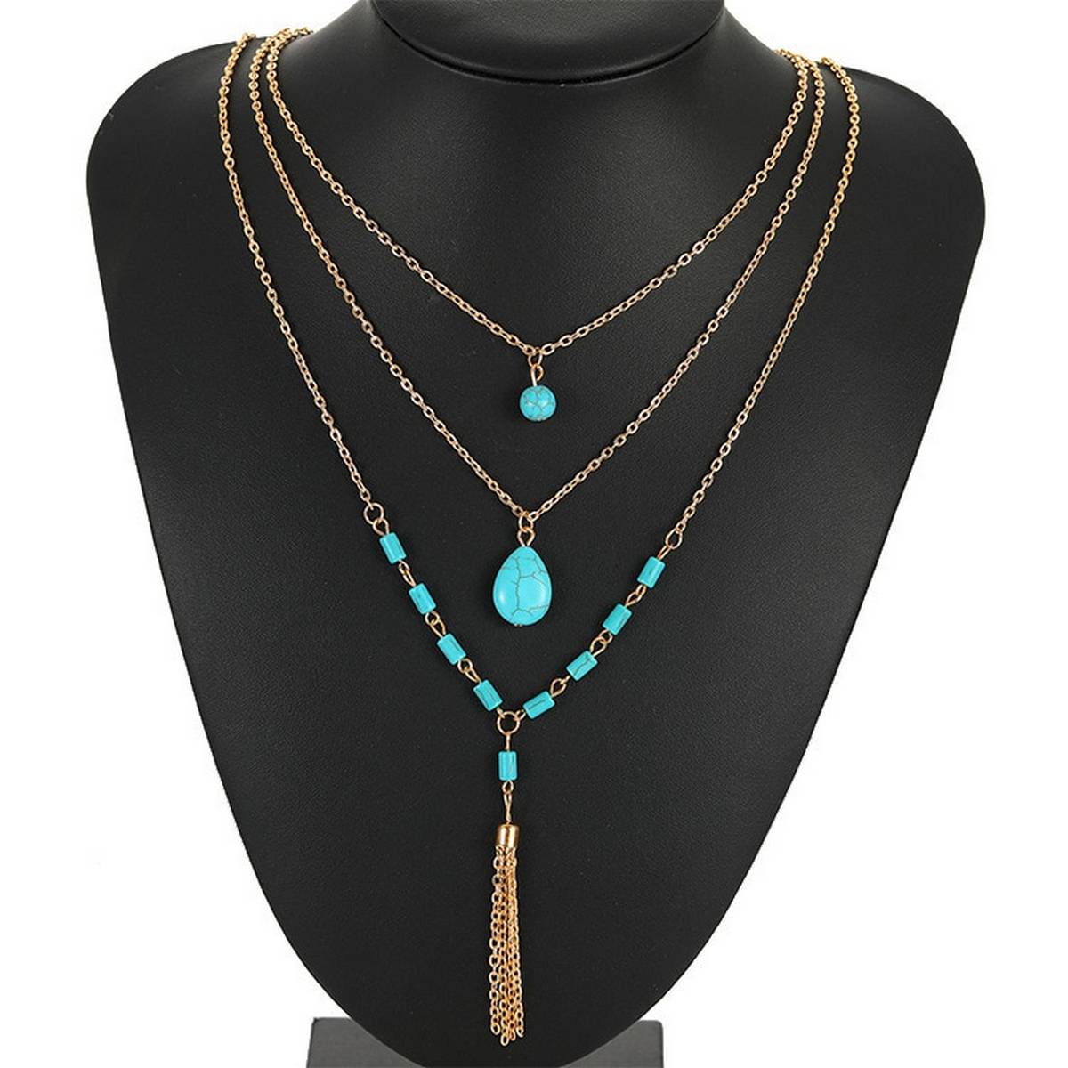 Trendy Multi Layered Love Classy Elegant Necklace